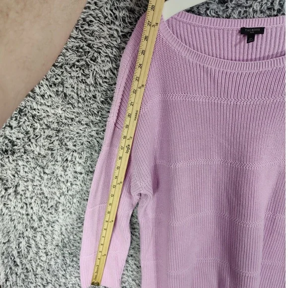 Talbots Cozy Lavender Pima Cotton Knit Boat Neck‎ Pullover Sweater Womens 2X - Picture 4 of 8